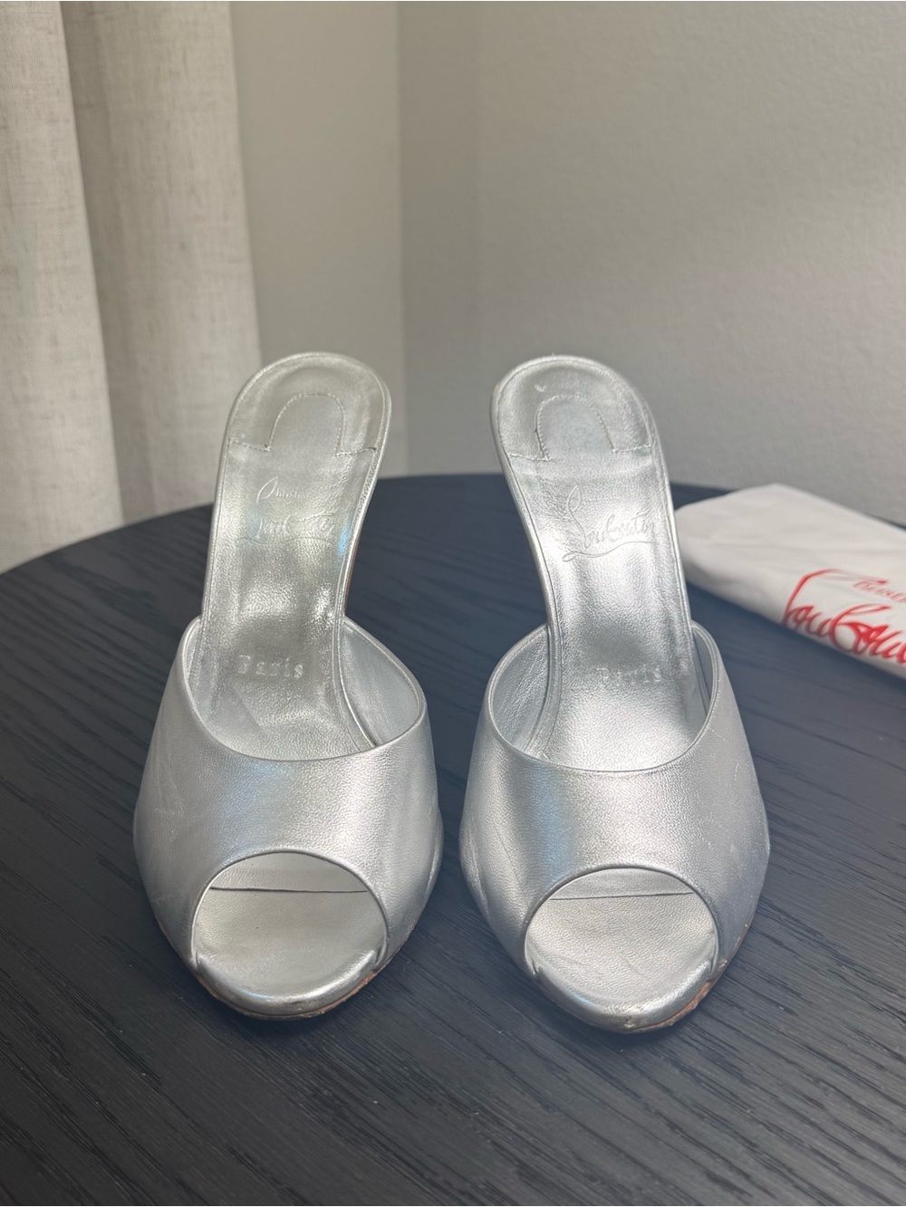 Christian Louboutin Me Dolly 100 Sandals Leather Silver 39 - Picture 4 of 10